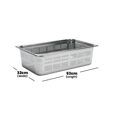 Viraj Stainless Steel Perforated GN  1/1 Pan, Height 15cm