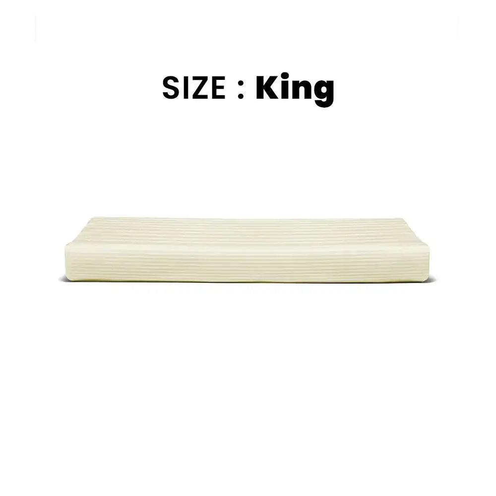 ths zen stripes king cotton flat bed sheet ivory