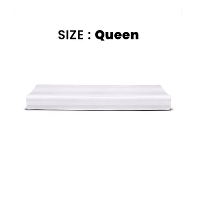 ths eternal stripes queen cotton flat bed sheet white