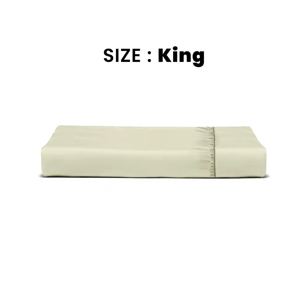 ths giza cotton king fitted bed sheet silver green