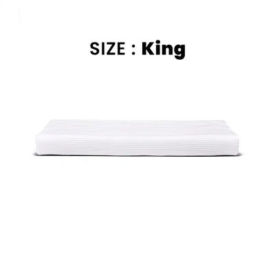 ths zen stripes king cotton flat bed sheet white