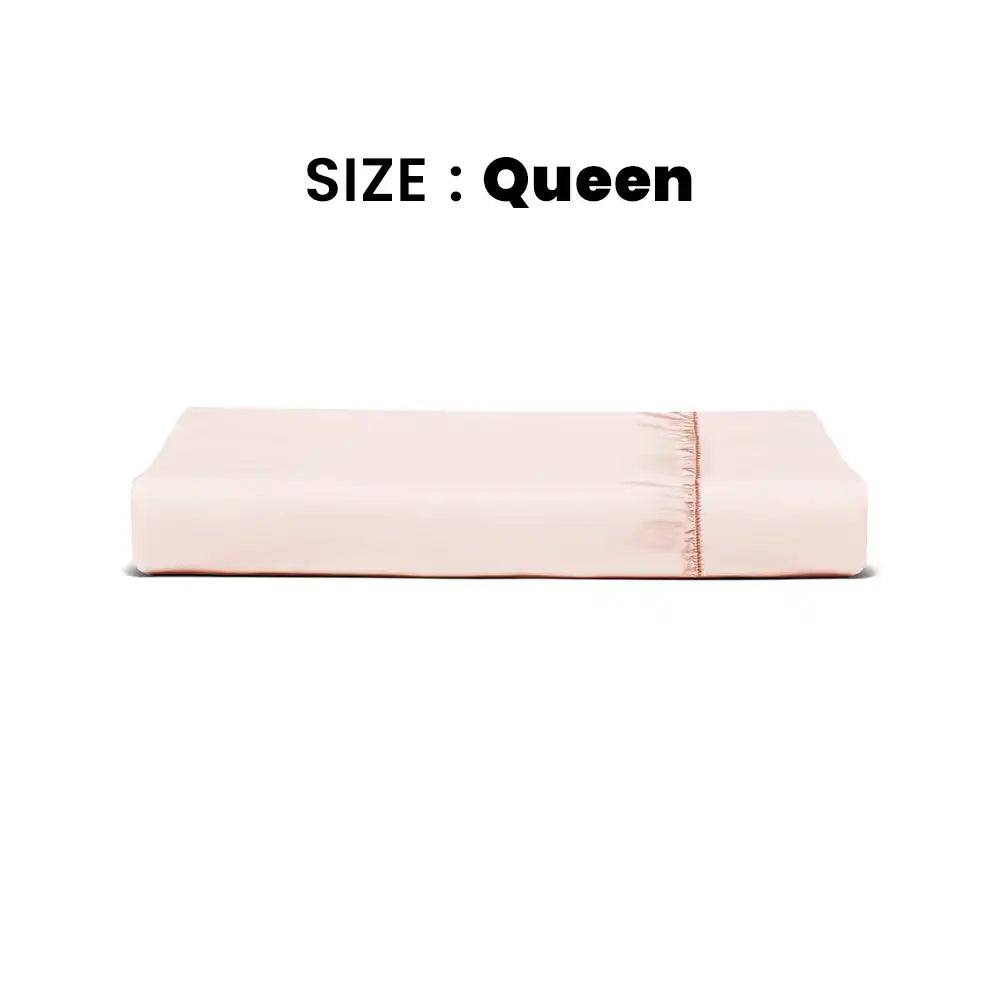 ths giza cotton queen fitted bed sheet pastel pink