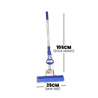 THS Plastic Mop, Blue, 130 cm, 15 pcs