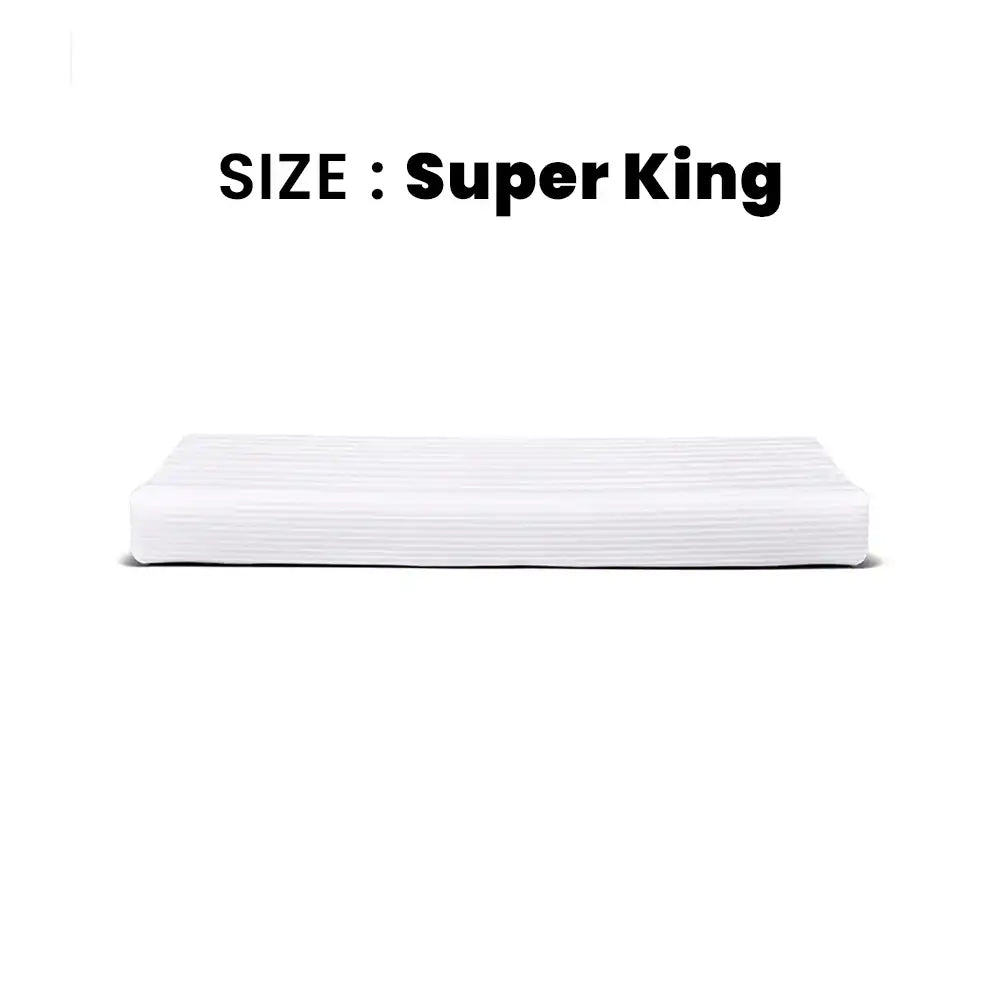 ths zen stripes super king cotton flat bed sheet glacier