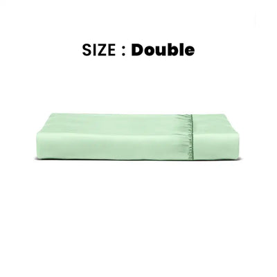 ths giza cotton double fitted bed sheet slit green