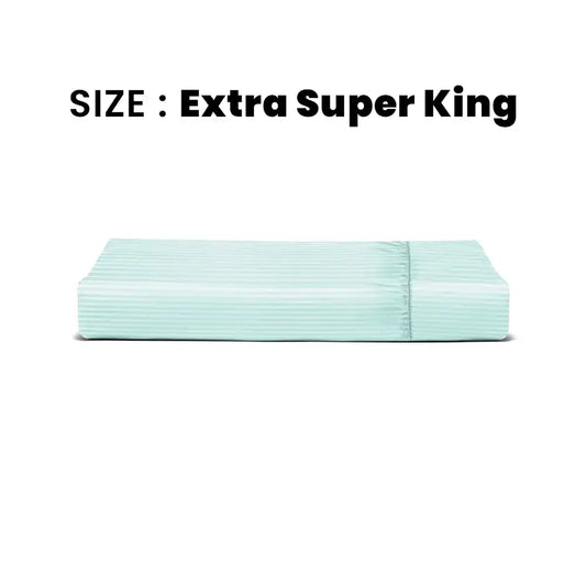 ths zen stripes extra super king fitted cotton bed sheet glacier