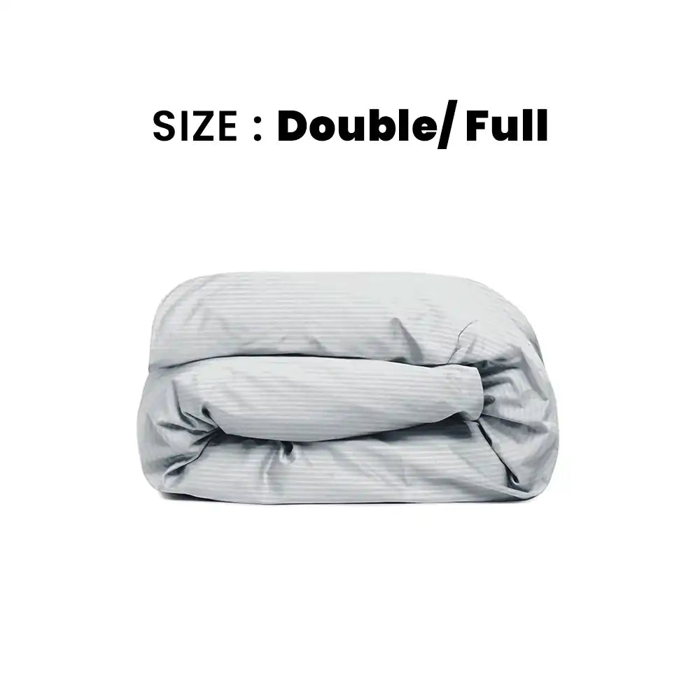 ths zen stripes double full duvet cover silver grey