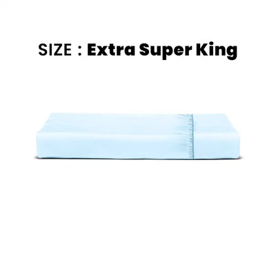 ths giza cotton extra super king fitted bed sheet baby blue