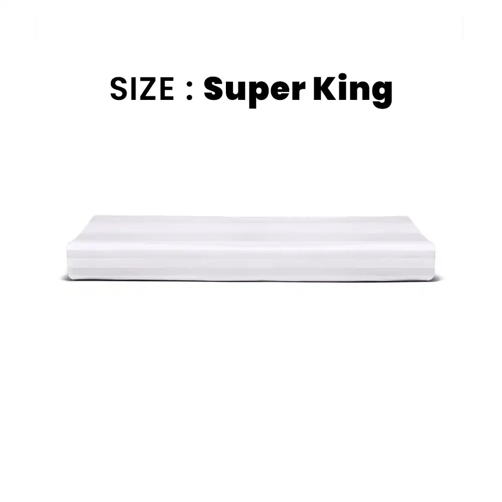 ths eternal stripes super king cotton flat bed sheet white