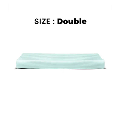 ths zen stripes double cotton flat bed sheet baby blue