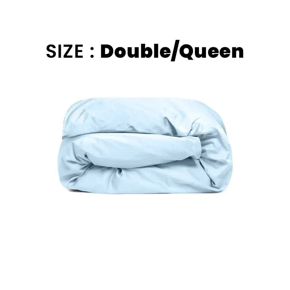 ths giza cotton double queen duvet cover baby blue