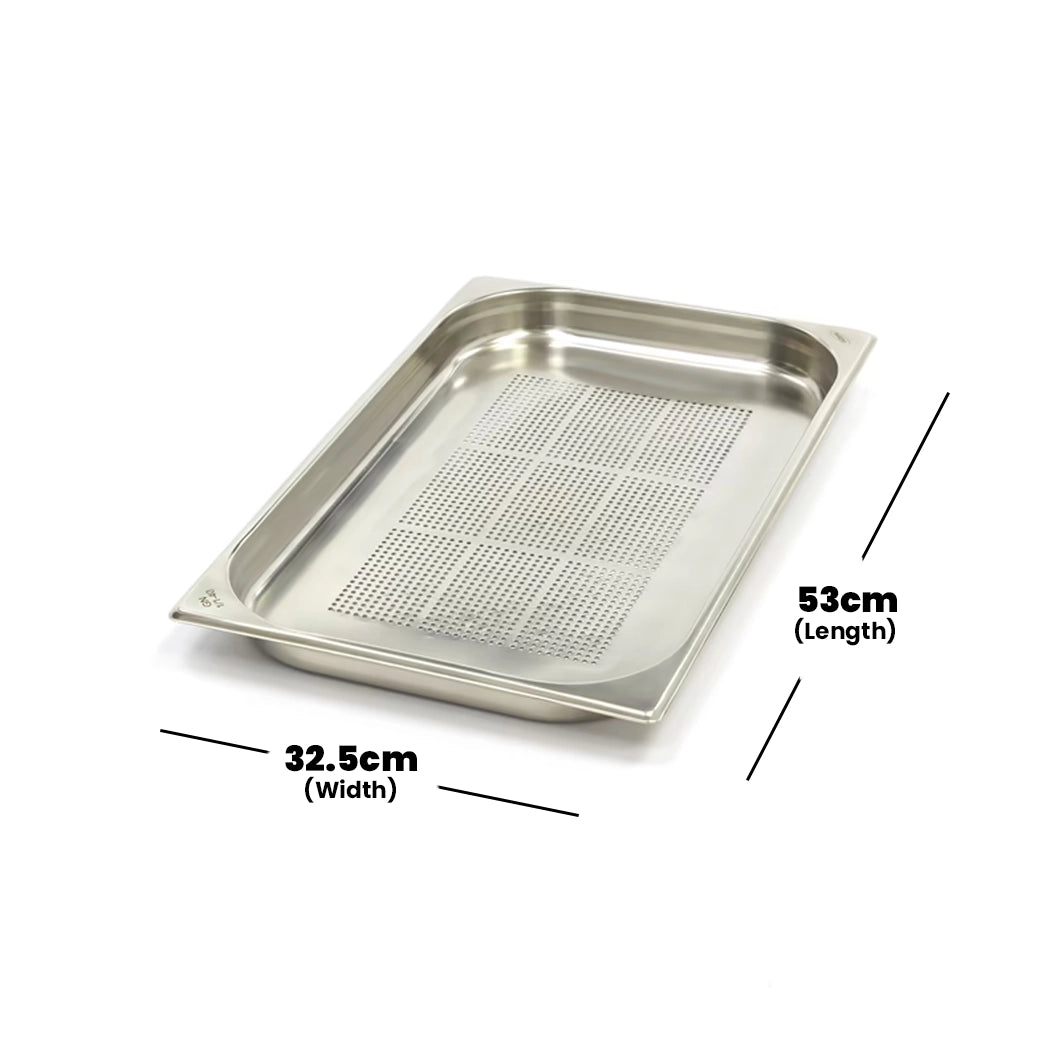 Viraj Stainless Steel Perforated GN  1/1 Pan, Height 4cm