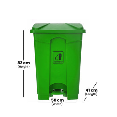 THS AF07318 Green Garbage Can With Pedal 87 L