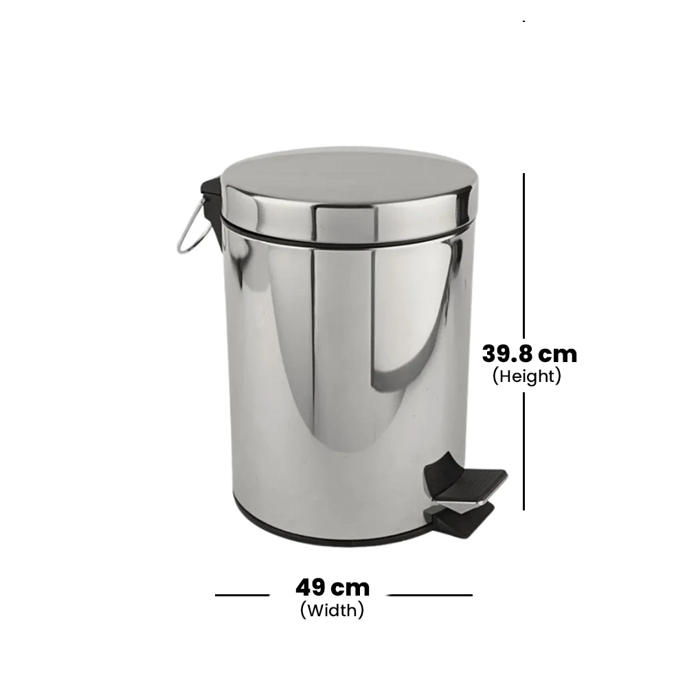 THS AF07331 Grey Garbage Pedal Bin 45L