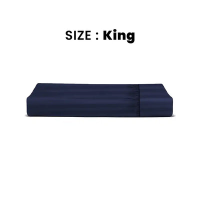 ths eternal stripes king fitted cotton bed sheet navy blue