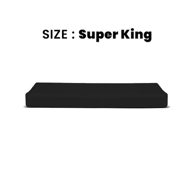 ths giza cotton super king flat bed sheet onyx