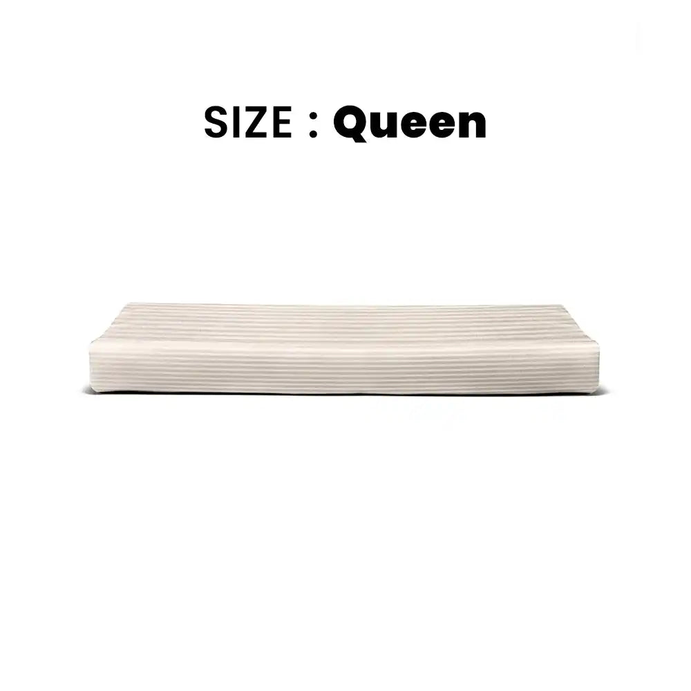 ths zen stripes queen cotton flat bed sheet porpoise