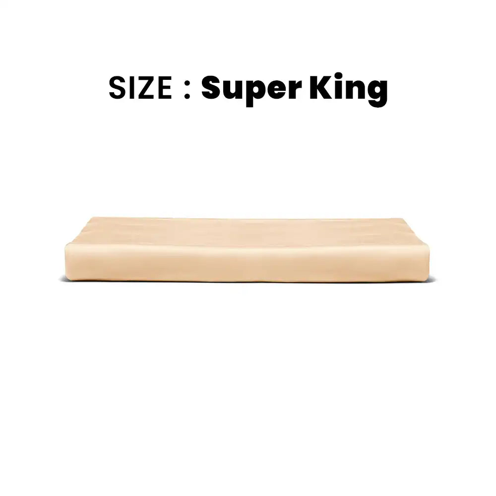 ths giza cotton super king flat bed sheet beige