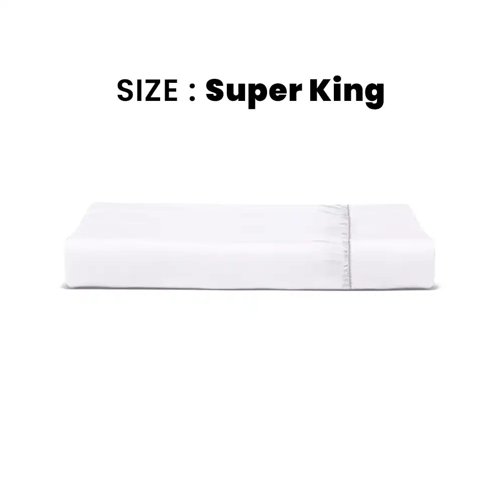 ths giza cotton super king fitted bed sheet white