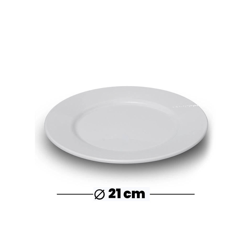 Tribeca Polycarbonate White Round Plate 21 Cm, BOX QUANTITY 40 PCS