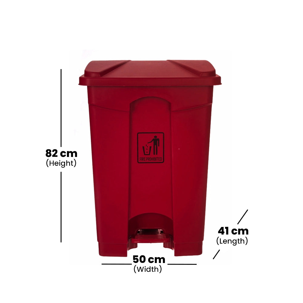 THS AF07318 Red Garbage Can With Pedal 87 L