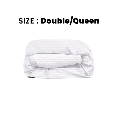 ths eternal stripes double queen cotton duvet cover white