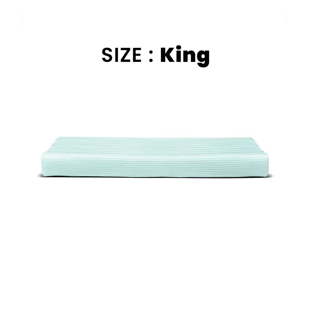 ths zen stripes king cotton flat bed sheet baby blue