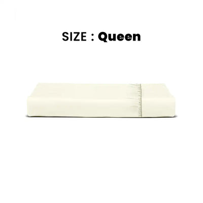 ths giza cotton queen fitted bed sheet ivory