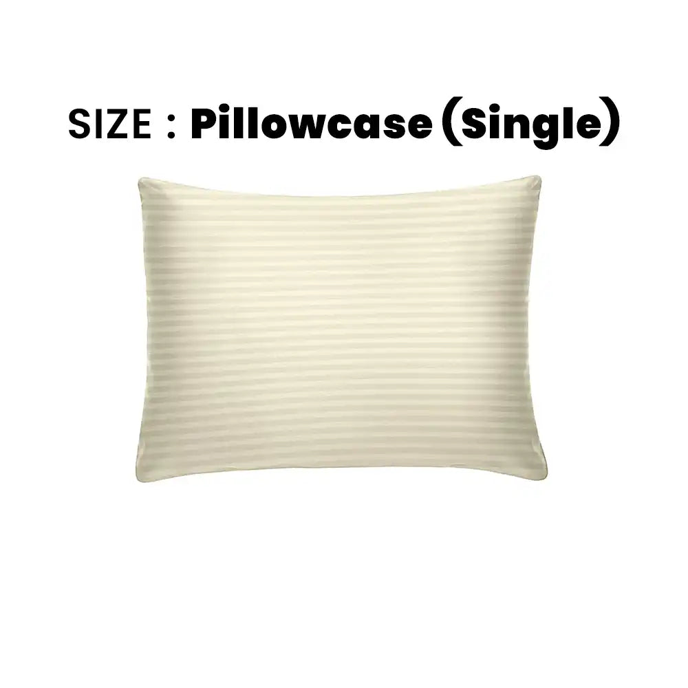 ths zen stripes single cotton pillowcase ivory