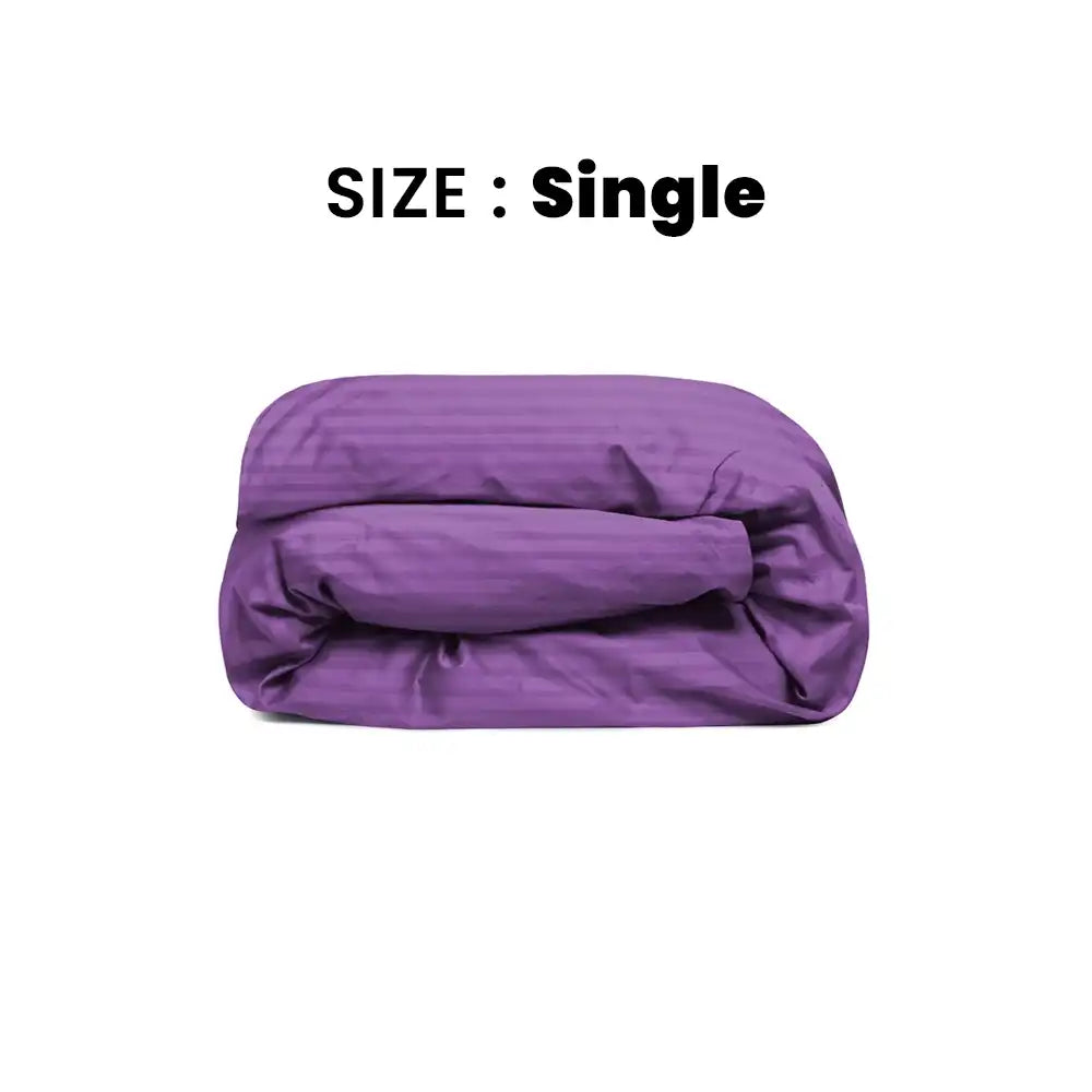 ths eternal stripes single cotton duvet cover purple