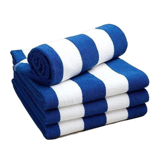 Splash Pool Towel 100% Cotton 90 x 180 cm 600 GSM Blue & White Stripes