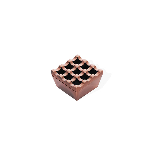 Wundermaxx Square Shape 9 hole Stainless Steel Windproof Ashtray, 7.3 x 4.2 cm, Color Copper