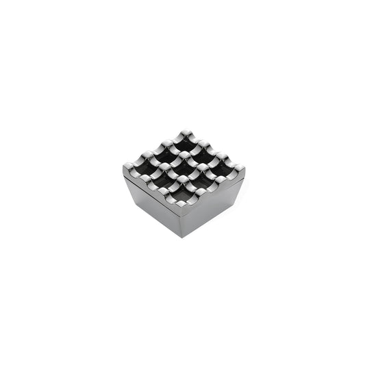 Wundermaxx Square Shape 9 hole Stainless Steel Windproof Ashtray, 7.3 x 4.2 cm, Color Silver