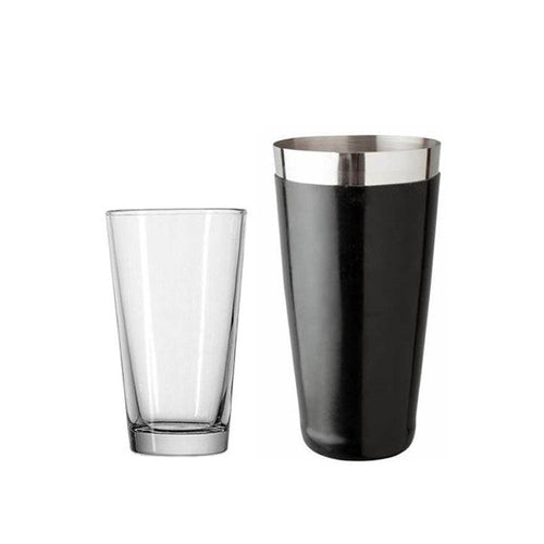 THS BAH1031 Vinyl Coated Boston bar Shaker with Weighted Base Plus Boston Shaker Glass 80cl/50cl, Set of 2