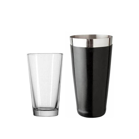 THS BAH1031 Vinyl Coated Boston bar Shaker with Weighted Base Plus Boston Shaker Glass 80cl/50cl, Set of 2 - HorecaStore