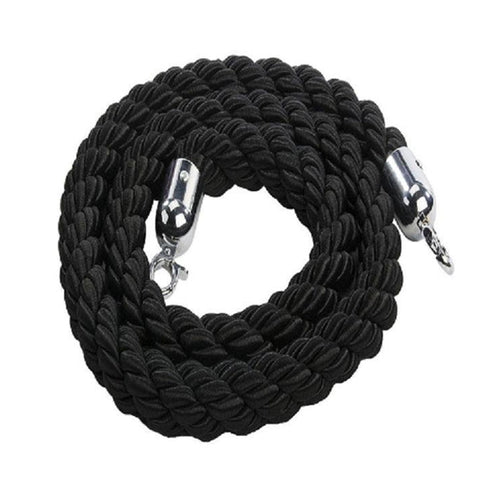 Stanchion Rope 100% Nylon, Black, With Beautiful And Elegant Appearance With Delicate Hooks And Durable Springs. Wear-resistant And Soft To The Touch.