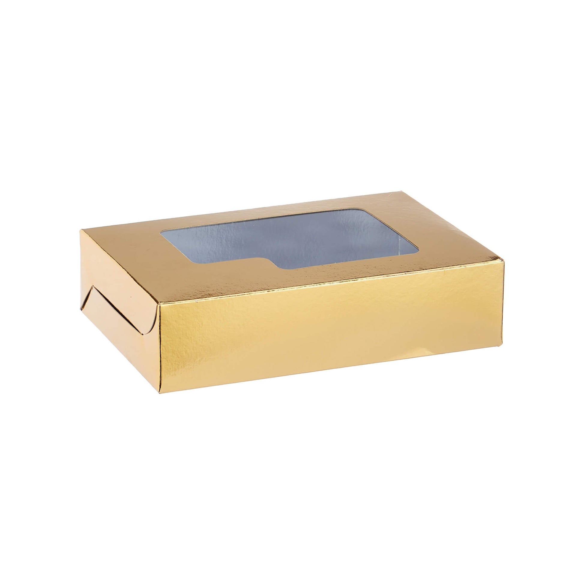 hotpack gold sweet paper box with window 25 x 10 x 4 cm 250 pcs