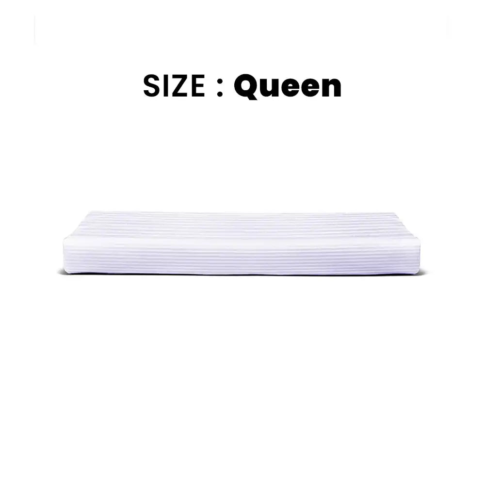 ths zen stripes queen cotton flat bed sheet grey