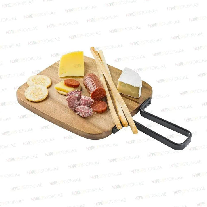 Tablecraft 10076 Wooden Service Platter Rectangular With Steel Handle, L 21 x W 23 cm - HorecaStore