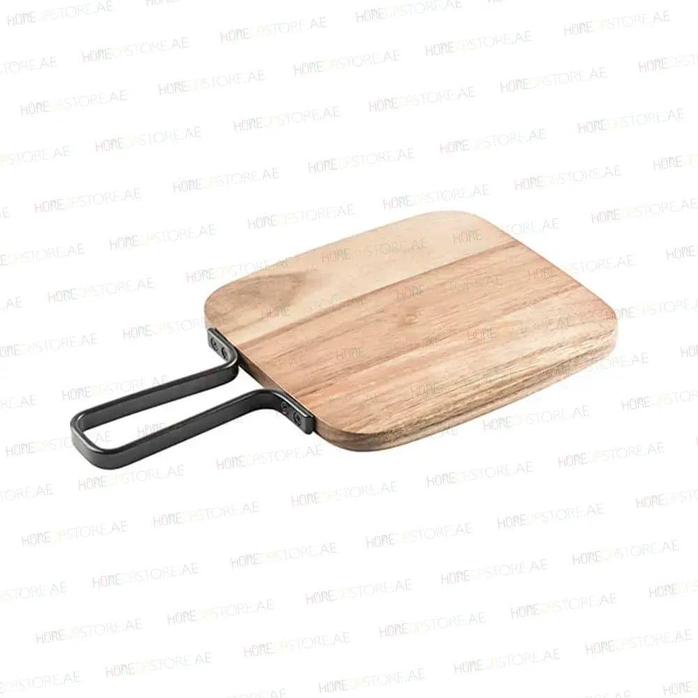 Tablecraft 10077 Wooden Service Platter Rectangular With Steel Handle, L 31 x W 18 cm - HorecaStore