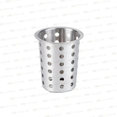 Tablecraft 34 Stainless Steel Perforated Flatware Cylinder, Ø 4 1/2