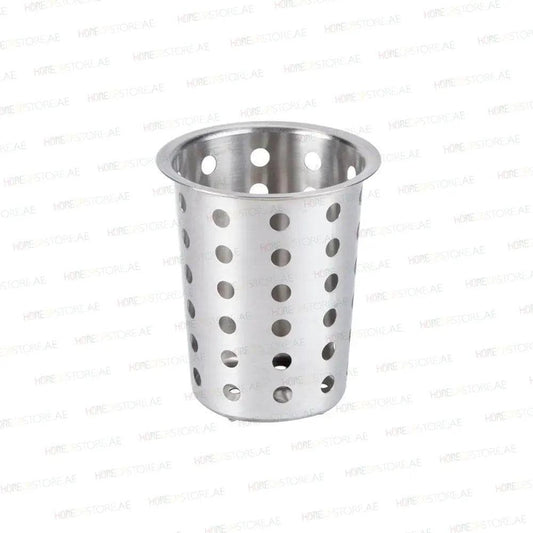 Tablecraft 34 Stainless Steel Perforated Flatware Cylinder, Ø 4 1/2" x H 5 1/2"