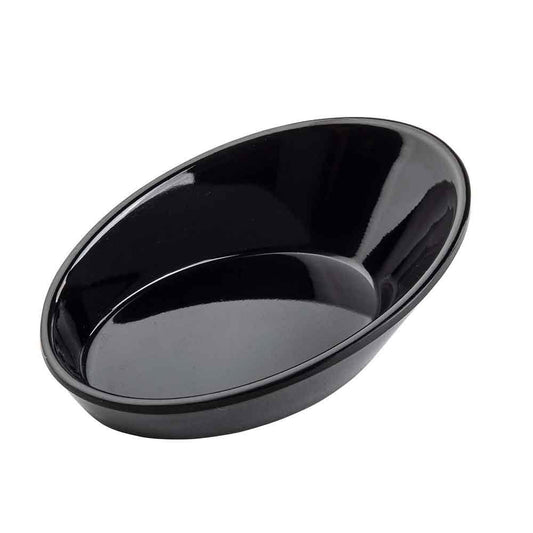 Tablecraft 10313BK melamine Oval Mini Dish 0.75 Oz, Black 9 x 6 x 3 cm - HorecaStore