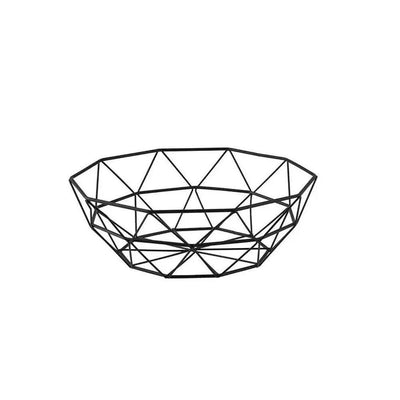 Tablecraft 10464 Black Powdered Coated Steel Delta Collection Round Basket 27 X 27 X 9 cm