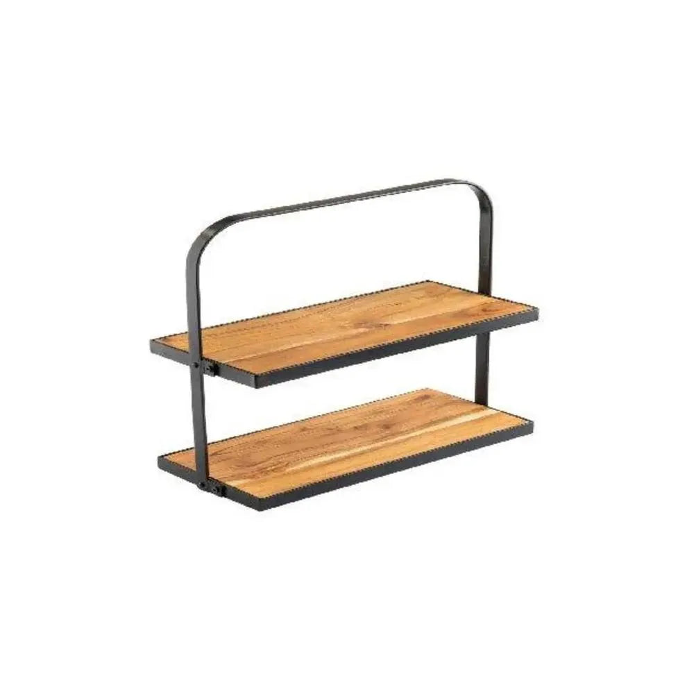 Tablecraft 10718 Two Tier Rectangular Acacia Wood Display Stand L 45 cm