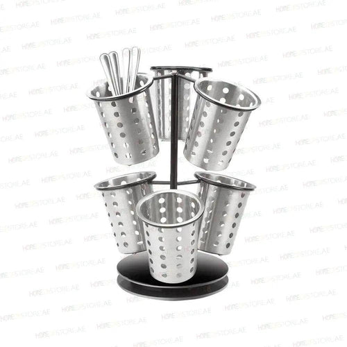 Tablecraft 1227 13 Stainless Steel 6-Cylinder Revolving Caddy  Condiment Display, L 12