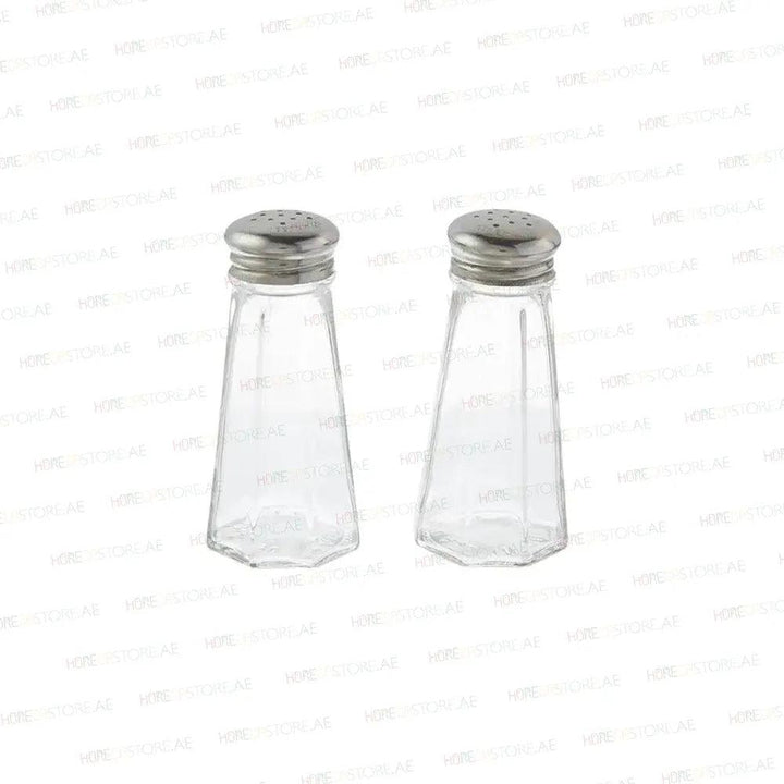 Tablecraft 156S&P-2 Paneled Salt & Pepper Shaker, Restaurant Shakers, Chrome Top, Glass Body , Capacity 3oz, Set of 2 - HorecaStore