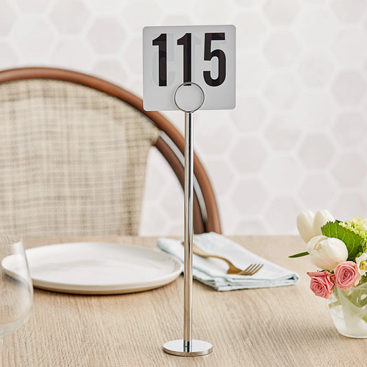Tablecraft 1912 Stainless Steel Table Number Stand, L 30 cm - HorecaStore
