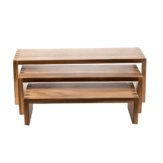 Tablecraft 29315 Wooden Cascade Riser Set of 3, 56 x 20 x 20 cm - HorecaStore