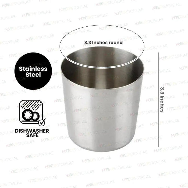 Tablecraft AC885S Stainless Steel Side Cup, 3.375" x.3.375" x 3.375" - HorecaStore